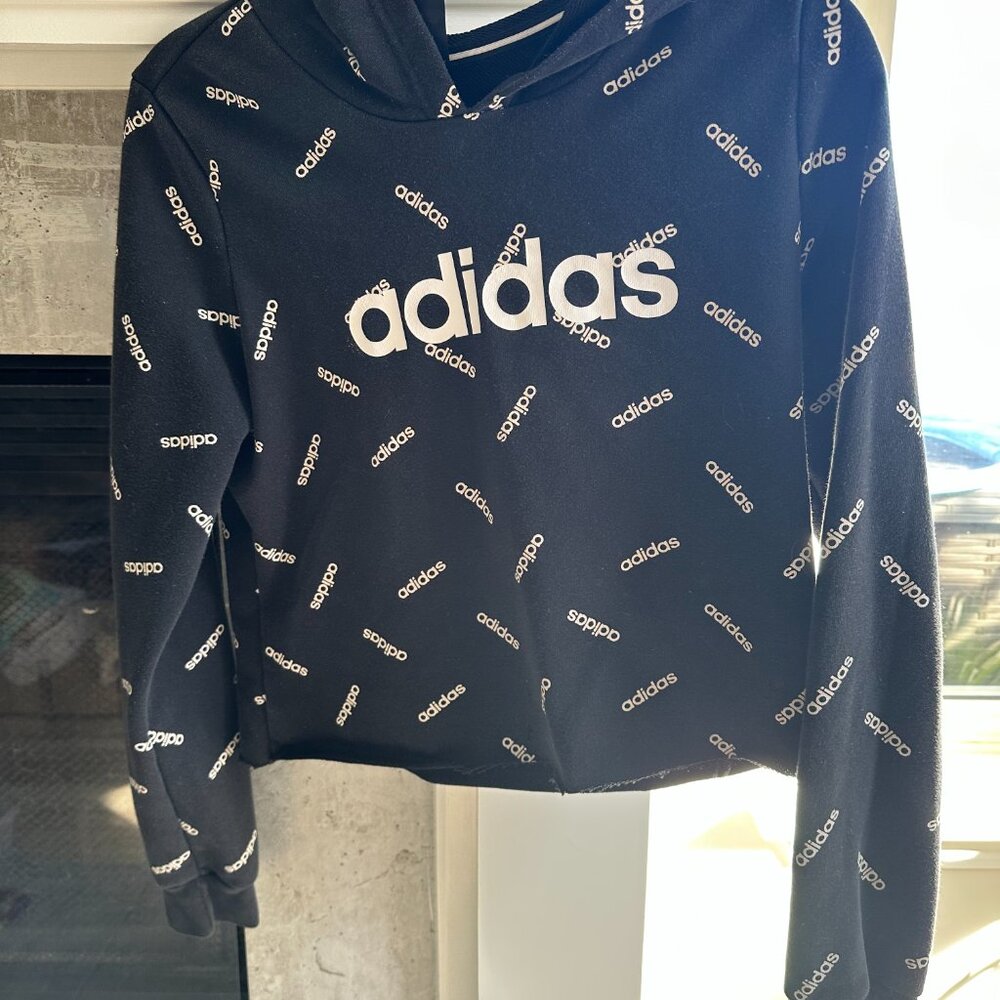 Cropped Adidas Hooded Sweatshirt